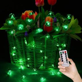 img 4 attached to 🍀 FPVERA LED String Lights Decorations - 14.7ft 45LEDs Lucky Four-Leaf Clover Battery Operated with Remote Control - Green Fairy Lighting Shamrock for Indoor or Outdoor - 0.51 x 0.98inch