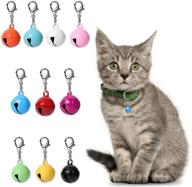 🔔 10 pieces pet collar bells for cats and dogs - jingle bell charms for pet collars - vibrant small bells with clasps - collar accessories for festivals, parties, and diy crafts - 10 inch logo