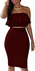 img 2 attached to 👗 Eiffel Women's Burgundy Two-Piece Shoulder Ensemble: Fashionable Women's Clothing for a Stunning Look