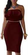 👗 eiffel women's burgundy two-piece shoulder ensemble: fashionable women's clothing for a stunning look logo