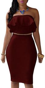 img 4 attached to 👗 Eiffel Women's Burgundy Two-Piece Shoulder Ensemble: Fashionable Women's Clothing for a Stunning Look