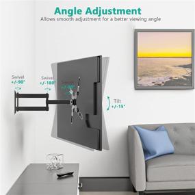 img 1 attached to 📺 WALI 13-39 inch Full Motion TV Wall Mount Arm for LED Flat Screen - Extends 15 inches - VESA up to 200x200mm (1339LM) - Black