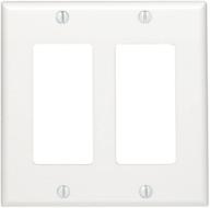 левитон 80409-w 2-скрытой выключателя decora/gfci – пластина настенная, двойная - стандартного размера, белого цвета - премиум качество, простая установка. логотип
