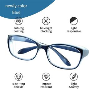 img 1 attached to 👓 Soarea Progressive Multifocus Reading Glasses: Blue Light Blocking, No Line Multifocal Readers for Men and Women (Blue, 2)