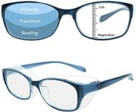 👓 soarea progressive multifocus reading glasses: blue light blocking, no line multifocal readers for men and women (blue, 2) logo