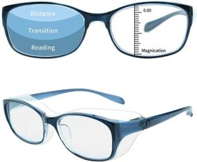 img 4 attached to 👓 Soarea Progressive Multifocus Reading Glasses: Blue Light Blocking, No Line Multifocal Readers for Men and Women (Blue, 2)