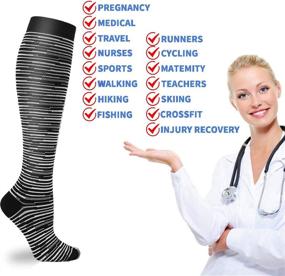 img 2 attached to 🧦 Ultimate Support: 6 Pairs of Medical Compression Socks for Women and Men - Ideal for Sports, Travel, Nursing, and Pregnancy