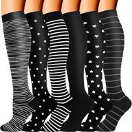 🧦 ultimate support: 6 pairs of medical compression socks for women and men - ideal for sports, travel, nursing, and pregnancy логотип