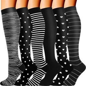 img 4 attached to 🧦 Ultimate Support: 6 Pairs of Medical Compression Socks for Women and Men - Ideal for Sports, Travel, Nursing, and Pregnancy