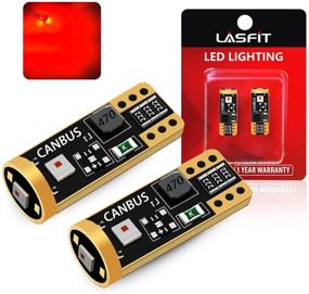 img 4 attached to 🚗 LASFIT 194 168 T10 W5W LED Bulbs - Canbus Error Free, Non-Polarity, 400LM Extremely Bright for Tail Center High Mount Stop Lights, Brilliant Red (Pack of 2)