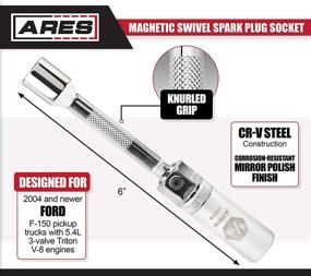 img 3 attached to 🔧 ARES Магнитная ротационная воронка для свечей зажигания - эффективный привод 3/8 дюйма, размер 9/16 дюйма, инструмент для снятия длиной 6 дюймов.