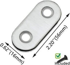 img 2 attached to Premium Stainless Straight Bracket Connecting 5-6Cm x 1-6Cm: Durable and Versatile Hardware Solution