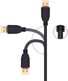 img 2 attached to 🔌 100ft USB-кабель, Tanbin USB A к A мужской к мужскому 2.0 кабель для передачи данных - идеально подходит для корпусов жестких дисков, принтеров, модемов, камер