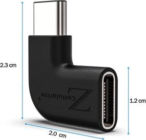 img 3 attached to 🔌 "Cellularize 3-Pack адаптеров USB C с низким профилем и 90-градусным углом поворота, с поддержкой быстрой зарядки 100W через PD - разъем Type C Мужской к Женскому для Thunderbolt 3 MacBook, Nintendo Switch, Samsung