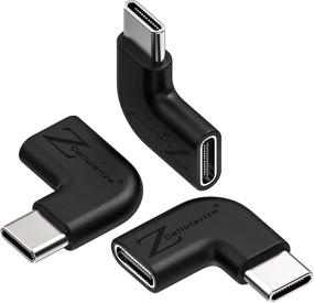 img 4 attached to 🔌 "Cellularize 3-Pack адаптеров USB C с низким профилем и 90-градусным углом поворота, с поддержкой быстрой зарядки 100W через PD - разъем Type C Мужской к Женскому для Thunderbolt 3 MacBook, Nintendo Switch, Samsung