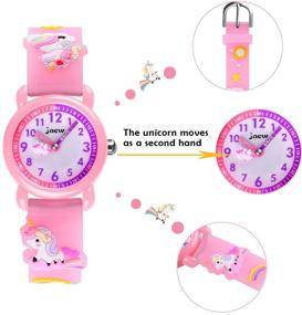 img 3 attached to Waterproof Unicorn Silicone Kids Watch - 3D 🦄 Cartoon Design for Girls Aged 3-10, Ideal Toddler Gift