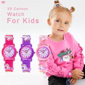 img 1 attached to Водонепроницаемые детские часы с единорогом из силикона - 3D 🦄 Карикатурный дизайн для девочек от 3 до 10 лет, идеальный подарок для малышей.