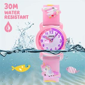 img 2 attached to Waterproof Unicorn Silicone Kids Watch - 3D 🦄 Cartoon Design for Girls Aged 3-10, Ideal Toddler Gift