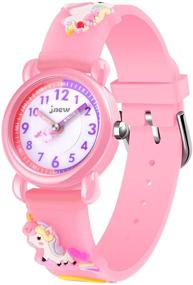 img 4 attached to Водонепроницаемые детские часы с единорогом из силикона - 3D 🦄 Карикатурный дизайн для девочек от 3 до 10 лет, идеальный подарок для малышей.