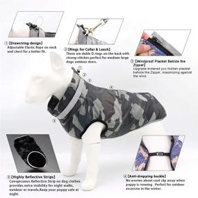 img 2 attached to 🐶 SunteeLong Dog Winter Jacket - Camouflage Cold Weather Coat for Medium Large Dogs - Windproof Fleece Vest - Warm Puppy Clothes (Camo, Size M)