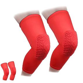 img 4 attached to 🏀 Authentic Fitness Basketball Volleyball Badminton Safety Knee Pads - REACHSTOP Leg Sleeves for Kids: Breathable, Elastic Kneepads, 1 Pair