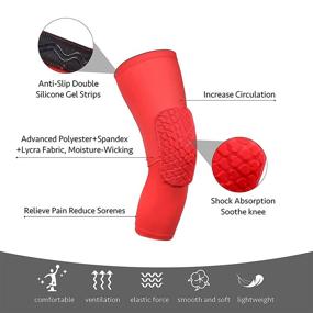 img 2 attached to 🏀 Authentic Fitness Basketball Volleyball Badminton Safety Knee Pads - REACHSTOP Leg Sleeves for Kids: Breathable, Elastic Kneepads, 1 Pair