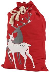 img 2 attached to 🎅 THOUSMOON Christmas Bag: Red Reindeer Drawstring Santa Sack for Xmas Presents - Large Size 19"x27" - Express Delivery Design Gift Bag