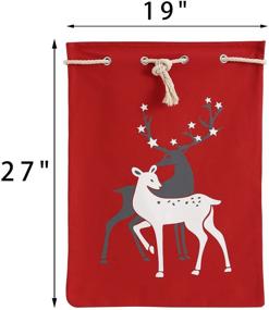 img 1 attached to 🎅 THOUSMOON Christmas Bag: Red Reindeer Drawstring Santa Sack for Xmas Presents - Large Size 19"x27" - Express Delivery Design Gift Bag