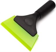 versatile 5 inch household shower squeegee – non-slip handle for optimal bathroom cleaning: shower doors, mirrors, glasses, tiles, car windshields, window film install - green blade logo