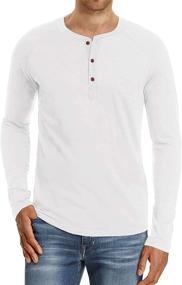 img 4 attached to 👕 Makkrom Henley T Shirts for Men - Sleeve Placket Clothing