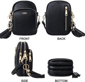 img 2 attached to TIBES Small Crossbody Phone Bag: Triple Zip Vegan Leather Shoulder Bag for Women - Lightweight Handbag & Wallet Combo