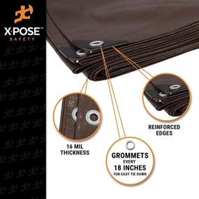 img 2 attached to 🏞️ 6x8 Foot Super Heavy Duty Brown Poly Tarp Cover - Thick Waterproof, UV Resistant, Tear and Rip Proof Tarpaulin with Grommets and Reinforced Edges - by Xpose Safety