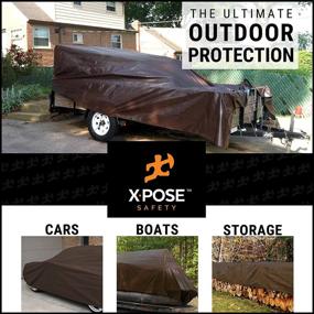 img 1 attached to 🏞️ 6x8 Foot Super Heavy Duty Brown Poly Tarp Cover - Thick Waterproof, UV Resistant, Tear and Rip Proof Tarpaulin with Grommets and Reinforced Edges - by Xpose Safety