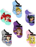 👑 disney princess girls 6 pack socks (shoe: 10-4 (sock: 6-8), princess names no show) - cute and comfortable socks for little princesses! logo