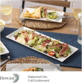 img 3 attached to 🍽️ DOWAN 14.5 Inch Porcelain Platters: Sleek Rectangular Design for Stylish Serving