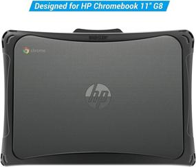 img 2 attached to 📚 iBenzer Hexpact HP G9 G8 Chromebook 11 Inch Case - Heavy-Duty Protective Hard Shell Cover with Screen Lock for K12 Students - Black (HP-G8-BK)