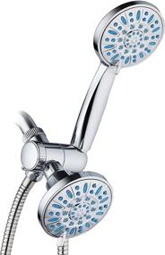 img 4 attached to 🚿 AquaDance High-Pressure 30-Setting Combo Microban Nozzle with Anti-Clog & Antimicrobial Protection against Mold, Mildew, & Bacteria for a Powerful Shower Experience – Aqua, Chrome/Wave Blue Jets