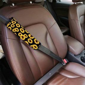 img 3 attached to Youngerbaby Geometric Stripes Tribal Universal Steering Wheel Cover Protectors Car Seat Belt Covers For Car Truck