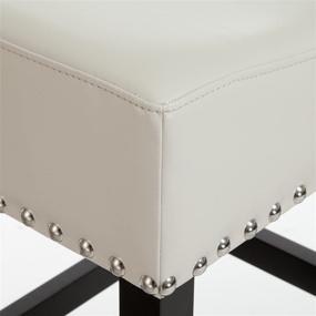 img 1 attached to 🪑 Top-Selling Set of 2 Lennox Backless Leather Bar Stools in White - Enhance SEO