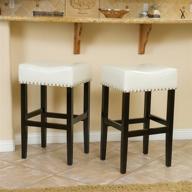 🪑 top-selling set of 2 lennox backless leather bar stools in white - enhance seo logo