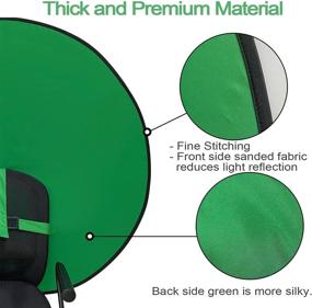 img 2 attached to 💚 Sutekus Portable Webcam Background: Round Green Screen Chair Backdrop for Professional Video Calls on Zoom, Skype, Home Conferences - 57" (Strap Included)