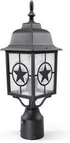 img 4 attached to 🌟 CORAMDEO Country Star Outdoor Dusk to Dawn Farmhouse Post Light with E26 Standard Socket in Black Powder Coat Cast Aluminum - Suitable for Wet Location and Gates, Entries, More