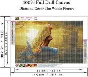 img 3 attached to 🌅 5D Sunset Diamond Painting Kit for Adults - Round Drill Diamond Art Mermaid Gem Painting Ocean Embroidery Rhinestone Cross Stitch Craft Supply - Home Wall Art Decor 30x40 cm - AIRDEA DIY