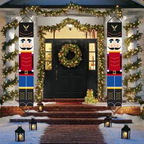 img 3 attached to 🎄 Enhance Your Christmas Décor with Jolik Nutcracker Banner - 6.2ft Outdoor Soldier Nutcracker Christmas Decoration for Front Door, Yard, Porch, Garden & Indoor Kids Party