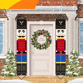 img 4 attached to 🎄 Enhance Your Christmas Décor with Jolik Nutcracker Banner - 6.2ft Outdoor Soldier Nutcracker Christmas Decoration for Front Door, Yard, Porch, Garden & Indoor Kids Party