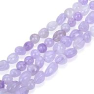 🌿 natural purple lavender jade gemstone tumbled pebble stone beads: perfect for jewelry craft making logo