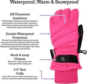 img 3 attached to ❄️ Высоко оцененные детские зимние водонепроницаемые перчатки N'Ice Caps Kids Thinsulate для оптимального тепла и сцепления со снегом