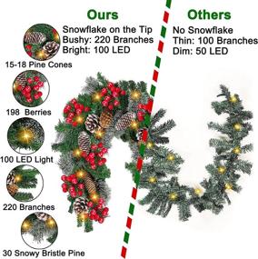 img 2 attached to Christmas Garland Operated Greenery Decoration Seasonal Decor