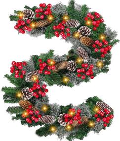 img 4 attached to Christmas Garland Operated Greenery Decoration Seasonal Decor