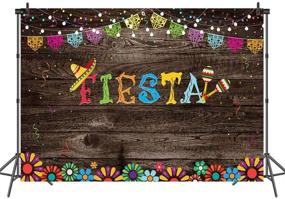 img 3 attached to 🎉 Mocsicka Vintage Wood Mexican Fiesta Backdrop - 7x5ft Vinyl Background for Fiesta Party, Sprinkles Banner with Bright Lights Fiesta Party Backdrops - Perfect Studio Props